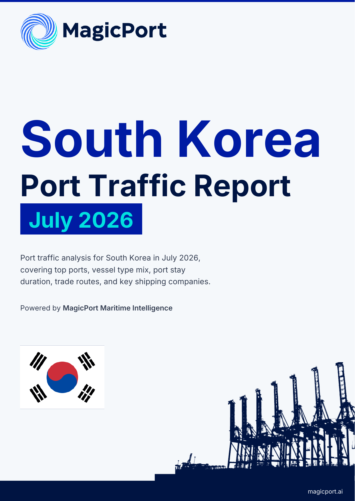 South Korea Port Traffic Report — July 2026 cover