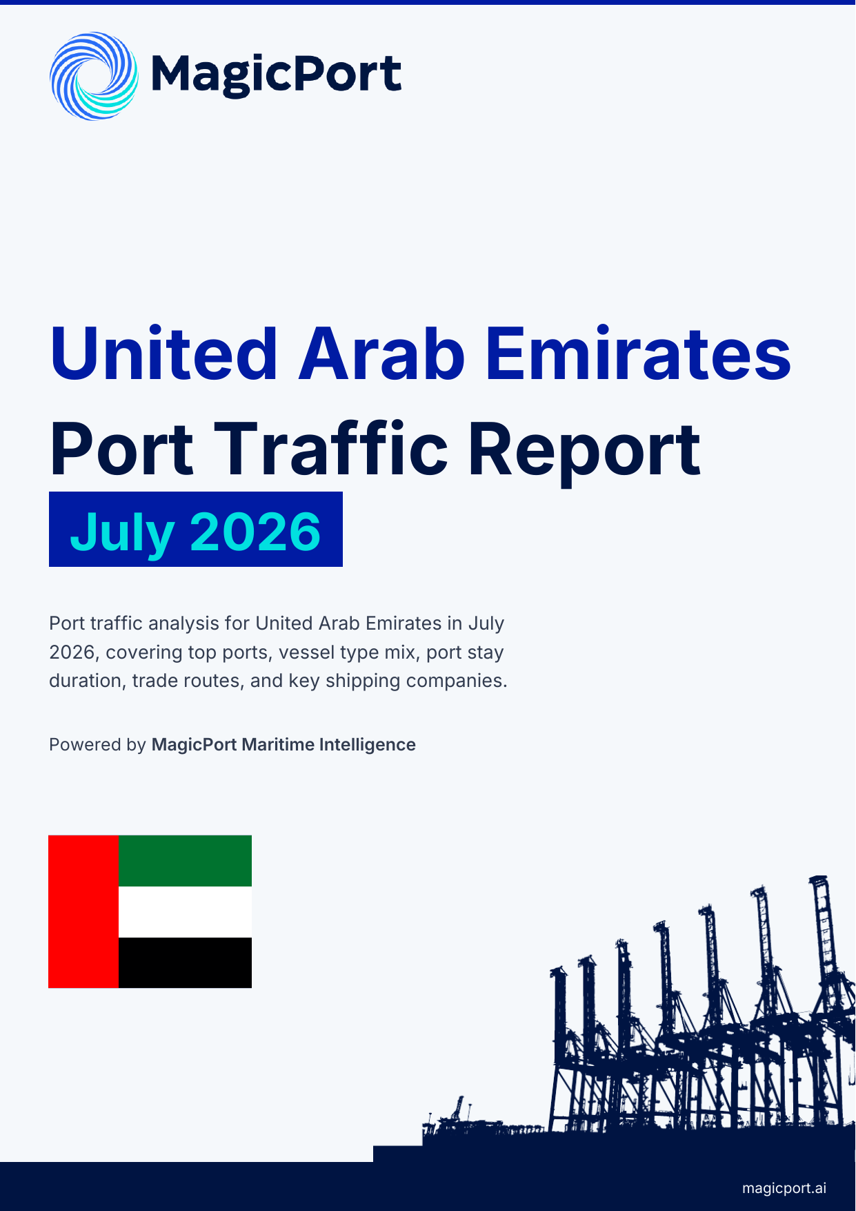 United Arab Emirates Port Traffic Report — July 2026 cover