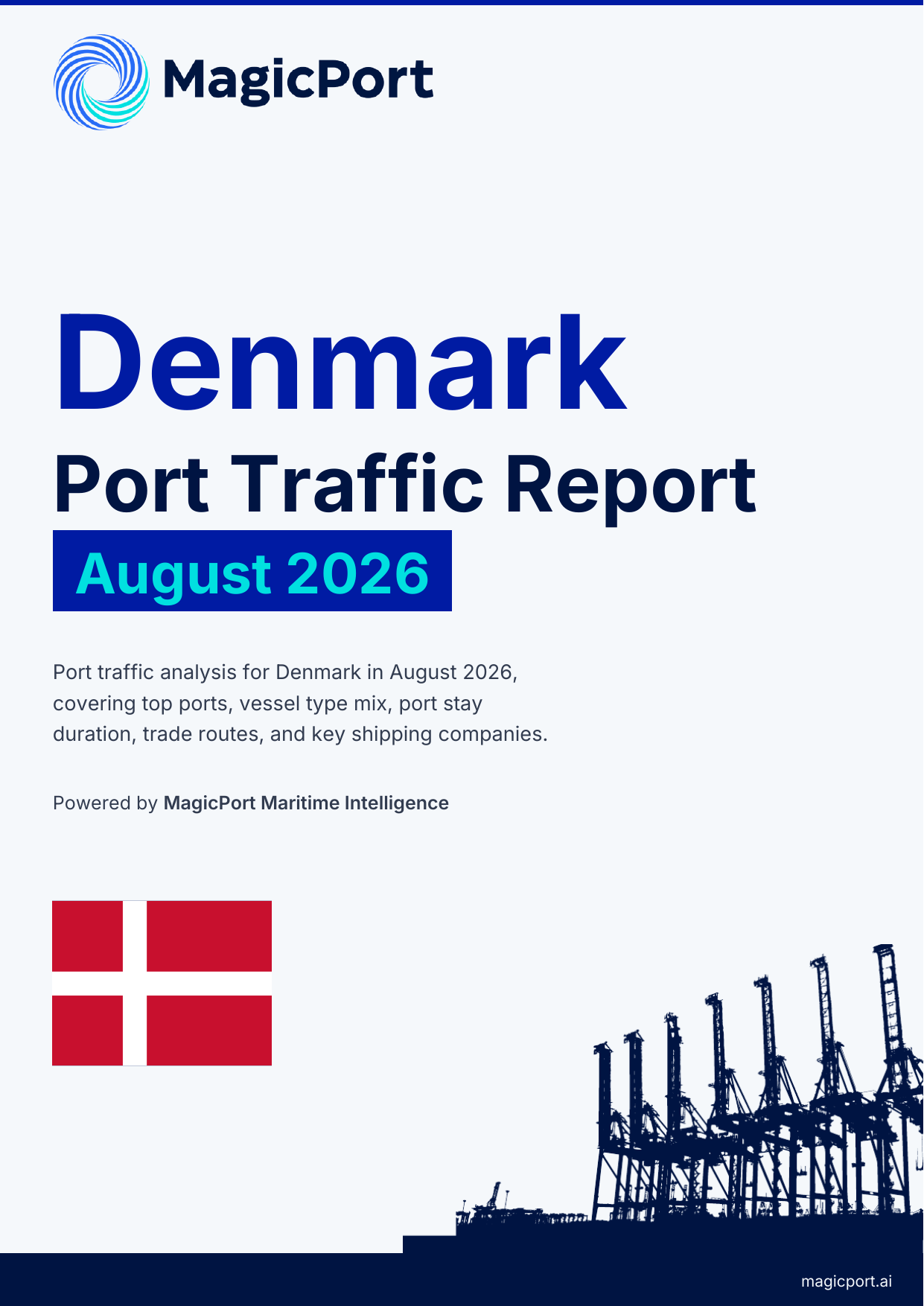 Denmark Port Traffic Report — August 2026 cover