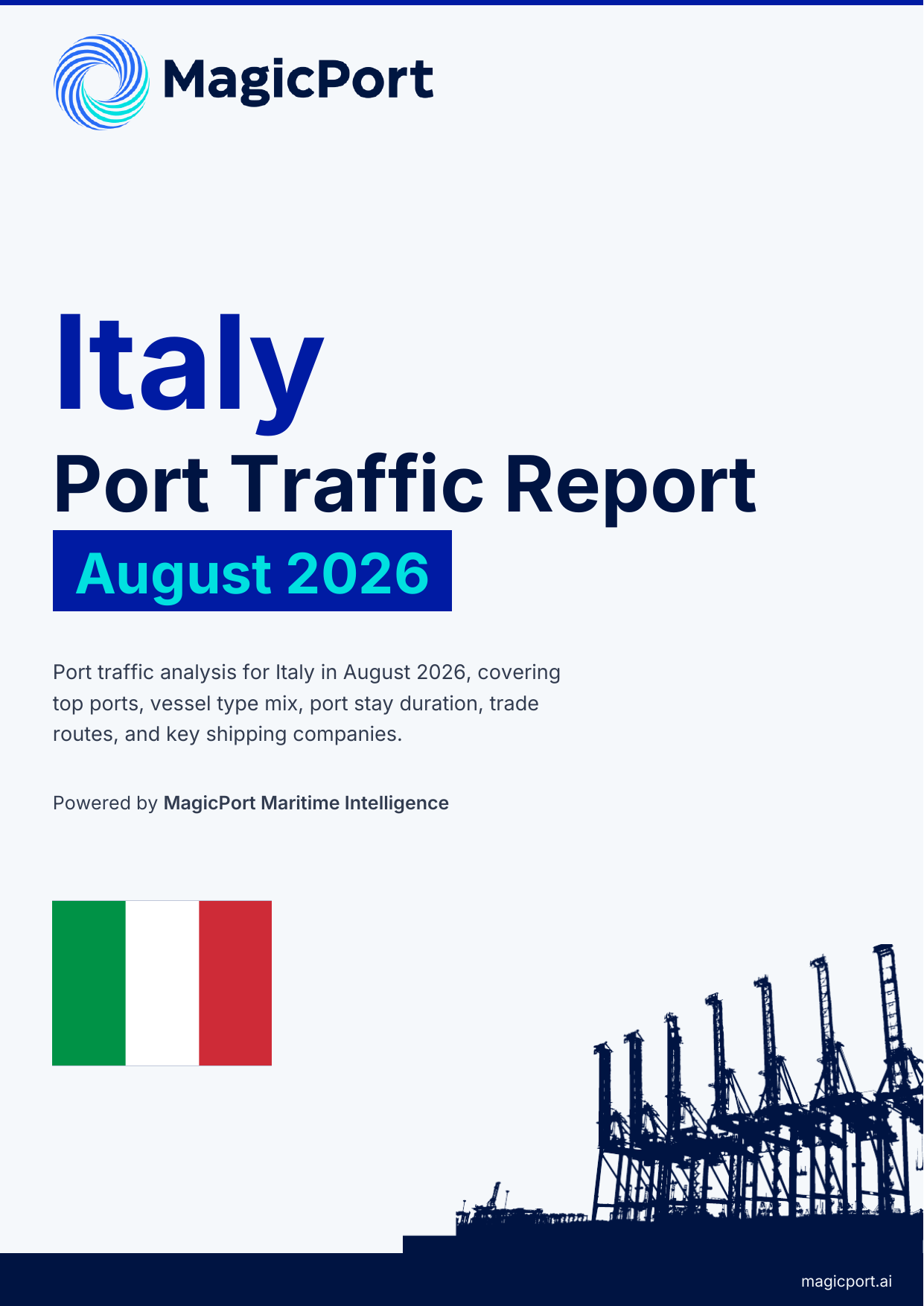 Italy Port Traffic Report — August 2026 cover