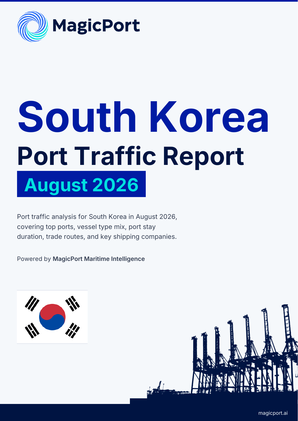 South Korea Port Traffic Report — August 2026 cover