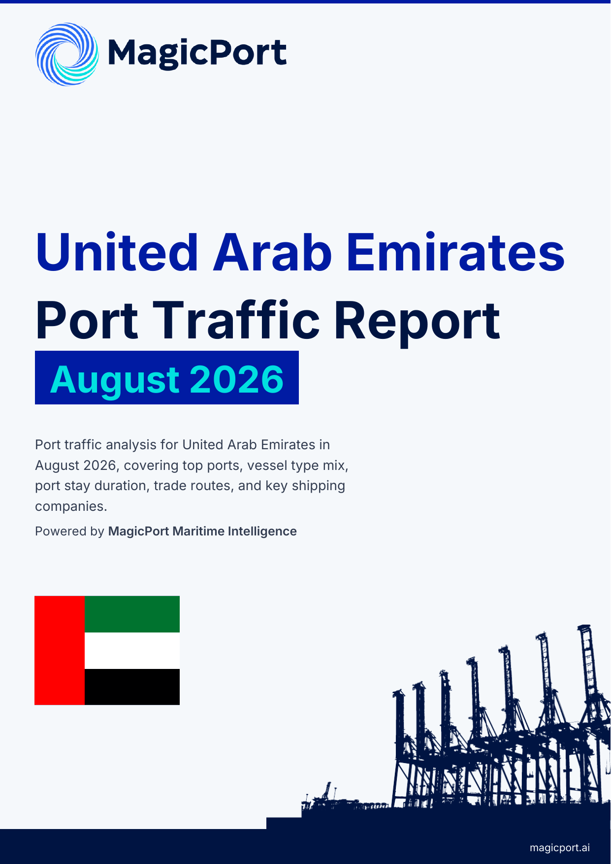 United Arab Emirates Port Traffic Report — August 2026 cover